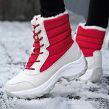 Xajzpa Women Boots Waterproof Heels Boots For Winter Tren Platform Ankle Boots Keep Warm Snow Shoes Plush Outdoor Short Boots