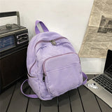 Schoolbag Female Simple Student Retro Washable Canvas Leisure Backpack Female