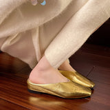 Xajzpa Summers New Style Women Slippers Square Toe Elegant Sandals Women Luxury Designer Shoes Comfortable Slip on Slipper Slides Women