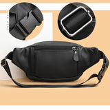 Xajzpa Fashion Men Genuine Leather Fanny Bag for Phone Pouch Male Leather Messenger Bags Brand Fanny Pack Male Travel Waist Bag Men