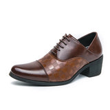 Xajzpa Mens Oxford Genuine Leather Shoes Whole Cut Fashion Pointed Toe Lace-up Formal Business Wedding Dress Shoes for men