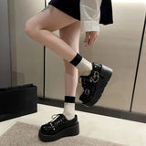 Xajzpa Punk Gothic Lolita Shoes Women AutumnThick Sole Brand Platform Mary Jane Shoes Wedge High Heels Party Cosplay Designer