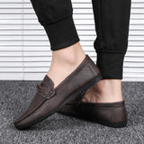 Men's Leather Casual Shoes Luxury Social Loafers Moccasins For Men Trends 2024 Comfortable Flats Outdoor Fashion Shoes Footwear