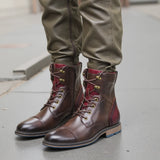 Xajzpa ‌Vintage Outdoor Ankle Boots For Men Fashion Comfortable Spring Leather Men Boots
