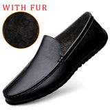 Xajzpa Genuine Leather Loafers Men Design Moccasin Fashion Slip On Soft Flat Casual Men Shoes Adult Male Footwear Handmade Boat Shoes