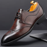 Xajzpa Men's casual shoes fashion brand classic casual men's PU leather shoes black hot selling breathable business men's shoes
