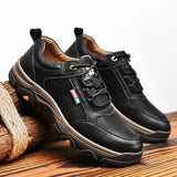 Xajzpa Offical Men's Sneakers Leather Men Casual Shoes Moccasins Breathable Retro Men Sports Walking Shoe Outdoors Hiking Sneakers