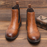 Xajzpa 7-13 leather chelsea boots brand Brogue comfortable fashion boots leather #AL667