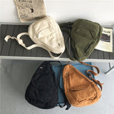 Xajzpa - Canvas Chest Bag Women Women Shoulder Messenger Bag Unisex Canvas Crossbody Bag Muliti Pocket Casual Women Bag