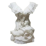 Xajzpa Fashion Women Dress Slash Neck Lotus Leaf Edge Design Lace-up Solid Color Female Party Dresses Summer New Tide