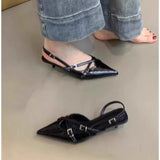 Xajzpa Elegant Party Dress Shoes for Women Sandals Women's Pointed Toe Heels Designer Stripper Shoe Talon Low Heels Pumps Zapatos