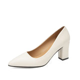 Xajzpa New High Heel Shoes Pointed Shallow Patent Leather High Heels Fashion Elegant Shoes Women Thin Heel Platform Work Shoes Pumps