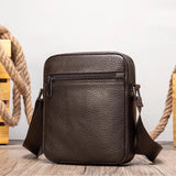 Xajzpa Soft Genuine Leather Men Shoulder Bag Casual Cow Leather Male Mini Crossbody Bags Cowhide Sling Bag For Male Bag Black