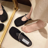 Xajzpa Shoes Slippers Flat Slipers Women Cover Toe Slides 2025 Mary Janes Female Shoes Ladies' Slippers Cover Toe Flat Mary Janes