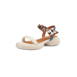 Women Summer Sandals Roman Sandals Casual Buckle Strap Summer Shoes for Women Chunky Heel Mixed Color Women Shoes Zapatos Mujer