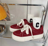 Xajzpa Canvas shoes for women flat bottomed casual personalized suitable for spring summer simple comfortable shoes for students