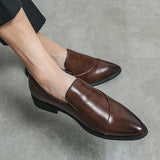 Xajzpa  New Men's Formal Elegant Dress Shoes Simple One Step Step Step Men's Leisure Fashion Original Pointed Moccasin Shoes