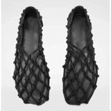 Xajzpa Luxury Brand Designer Flat Sandals for Women Fashion Woven Hollow Loafers Summer 2026 Comfort Beach Casual Shoe Zapatos De Mujer