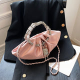 Xajzpa - Luxury Designer Handbag Silk Folds Chain Shoulder Bag Dumpling Shape Crossbody Bags Handbag and Purse Totes Ladies Messenger Bag