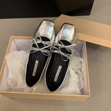 Xajzpa Sweet Double Bowknot Women Mary Jane Shoes New 2024 Square Toe Dress Flat Shoe Ladies Red Soft Sole Shoes Zapatos