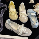 Xajzpa 2025 Women Shoes Sneakers Casual Flats Canvas Shoes Lace Up Summer Trend Dress Zapatos Mujer Breathable Shallow New Ladies Shoes
