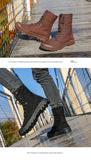 Xajzpa Men's Fashion Canvas Shoes Spring and Autumn Outdoor Shoes Thick-soled High-top Shoes Cuff Shoes Fashion Sports Shoes