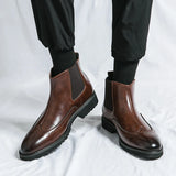 Xajzpa Luxury men's Brock high-quality new comfortable breathable men's Chelsea boots Oxford formal business shoes plus size 38-4