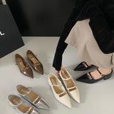Xajzpa Boat Shoe Female Footwear Pointed Toe Autumn Black Flats Dress Summer New Fall Women Shoes Autumn Black Flats Pointed Toe Female