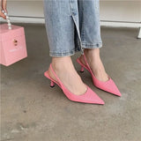 Xajzpa Pointed Toe Women Sandals New Arrivals Black White Silver Summer Dress Shoes Thin High Heels Elastic Band Ladies Pumps