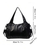 Xajzpa [Y2K Hot Girl Bag] New Pu Leather Splicing Armpit Bag, Multi-Flap Pocket Pants Metal Buckle Crossbody Bag, Women's Commuter Bag,