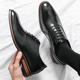 Xajzpa Luxury High Quality Men Shoes Fashion Casual Shoes Male Pointed Oxford Wedding Leather Dress Shoes Men Gentleman Office Shoes