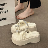 Xajzpa Clogs With Heel Summer Outside Sandals Buckle Strap Espadrilles Platform Female Shoe Womens Wedges Thick High Girls New Ank