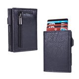 Xajzpa fiber Credit Card Holder Wallets Men Brand Rfid Black brown Magic Trifold Leather Slim Mini Wallet Small Money Bag Male Purses