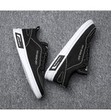 Xajzpa Mens Leather Shoes Fashion Sneakers for Driving Walking Office, Comfortable Men Slip on Skate Flats Non Slip Youth Shoe 2025