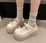 Xajzpa Versatile bow women's spring summer new style thick sole height increase simple comfortable daily casual women's shoes