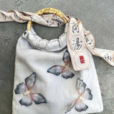 Xajzpa - Fashion Handbag Chinese Style Butterfly Applique Solid Color Shoulder Bag Vintage Elegant Luxury Designers Underarm Bag