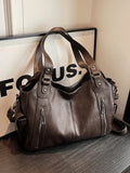 Xajzpa [Y2K Hot Girl Bag] New Pu Leather Splicing Armpit Bag, Multi-Flap Pocket Pants Metal Buckle Crossbody Bag, Women's Commuter Bag,
