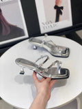 Xajzpa Shoes Ladies' Slippers Rubber Flip Flops Luxury Slides Slipers Women Thin Heels Square Toe Hawaiian Designer 2025 Glitter