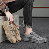 Xajzpa Men's Casual Autumn Vulcanized Shoes Outdoor Walking Sports Shoes Soft Sole Comfortable Breathable Mesh Trendy Running Shoes