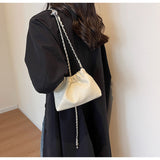 Xajzpa - 2023 New Popular Bag Women'S Fashion High-End Retro Solid Color Shoulder Bag Super Popular All-Match Chain Crossbody Bucket Bag