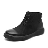Xajzpa Men's Chelsea Cotton Boots Winter Men's Genuine Leather Shoes High Top Men Plush Sapato Social Masculino Zapatos Para Hombres