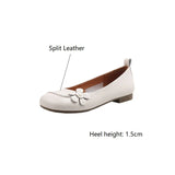 New Spring Split Leather Women Shoes Round Toe Women Pumps Shoes for Women Zapatos Mujer Sweet Forest Women's Style Single Shoes