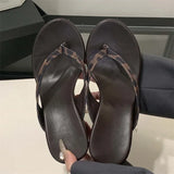 xajzpa Summer Leopard Print Clip Toe Platform Wedges Women Slippers Fashion Thick Bottom High Heels Flip Flops Shoes