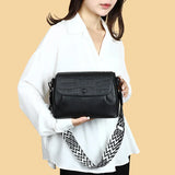 Luxury Wide shoulder Strap Handbags Women Bags Designer 100% Genuine Leather Cowhide Stylish Crossbody Shoulder Bag Sac A Main