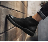 Xajzpa Men's Chelsea Cotton Boots Winter Men's Genuine Leather Shoes High Top Men Plush Sapato Social Masculino Zapatos Para Hombres