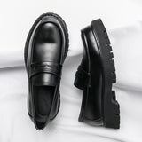 Xajzpa - Patent Leather Shoes with Thick Soles Loafers Fashion Luxury Men Slip on Mocassin Shoe Breathable Homme Zapatos De Hombre Flats