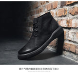 Xajzpa Men's Chelsea Cotton Boots Winter Men's Genuine Leather Shoes High Top Men Plush Sapato Social Masculino Zapatos Para Hombres