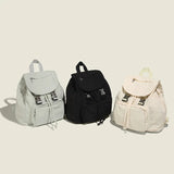 Preppy Style Flap Buckle Muti Pocket Nylon Women Backpack Niche Design College School Women Bags Travel Commuter Girls Backpack