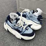 Trendy Denim Mens Sneakers Platform Student Breathable Casual Womens Chunky Shoes Designer Outdoor Couple Luxury Male Footwear