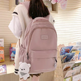 Waterproof Teenage Bookbag Nylon Rucksack Fashion Girl Backpack Women Shoulder Bag High School Schoolbag Black